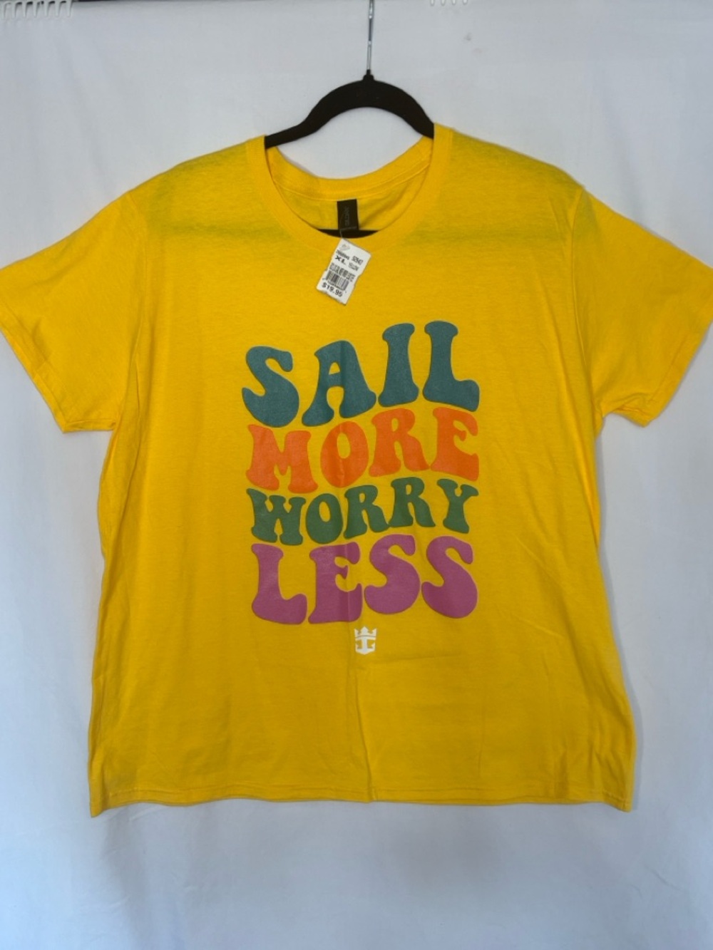 Royal carribean Yellow 'Sail More Worry Less' Graphic Tee cotton